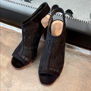 Vince Camuto Black Peep-Toe Heels